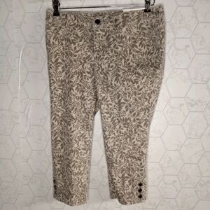 Mini Leaf printed straight fit crop pants